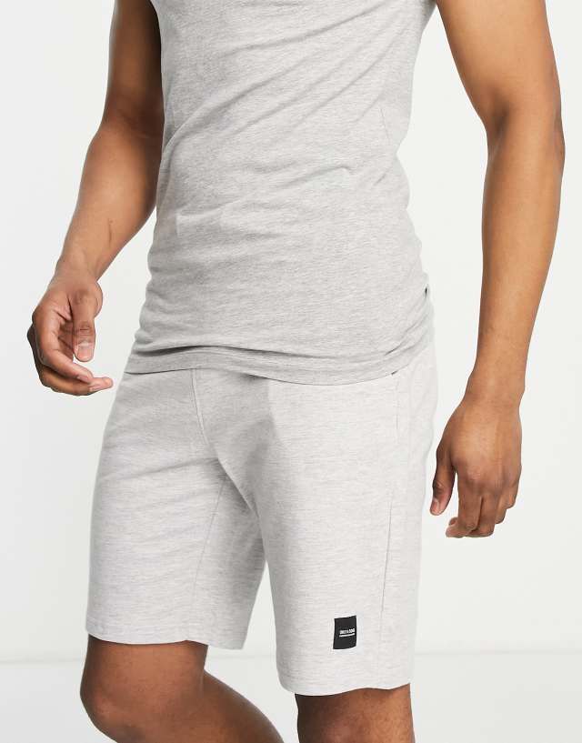 Only & Sons jersey shorts in gray heather