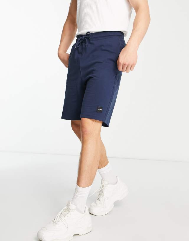 Only & Sons jersey shorts in navy