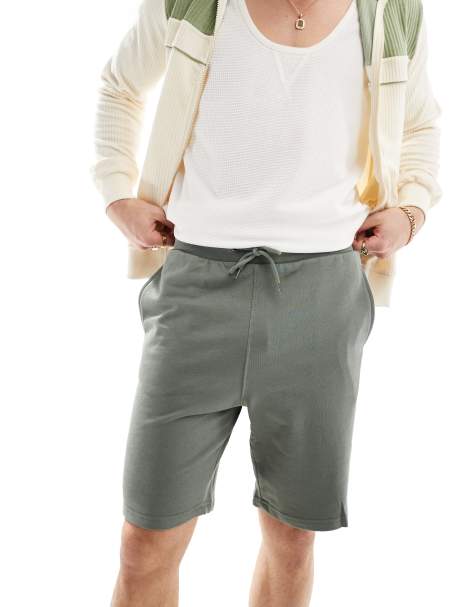 ONLY & SONS jersey sweat shorts in sage green - view 1