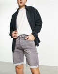 [ONLY & SONS] Only & Sons jog denim shorts in grey wash S Grey Denim