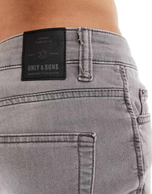 Only & Sons jog denim shorts in grey wash, 3 of 5