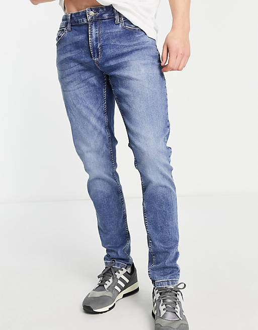 Only & Sons jog jeans in slim fit mid blue