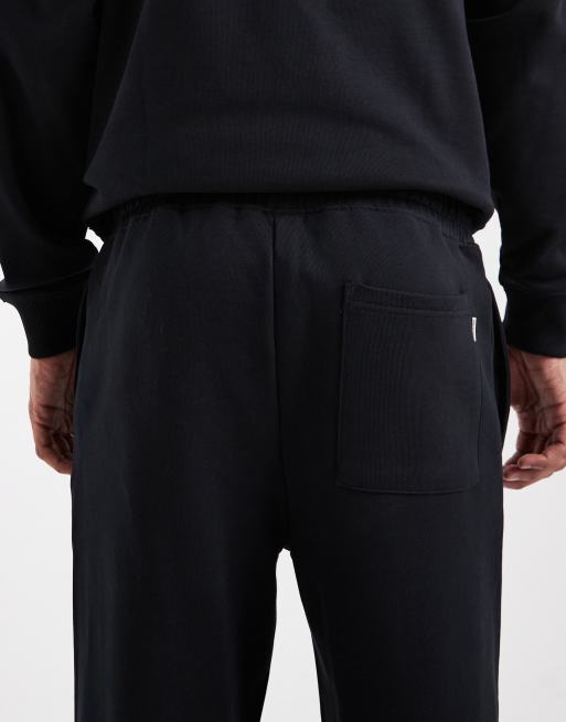 ONLY & SONS - Joggers ampi premium pesanti 400 g/m² neri in coordinato, 5 di 5
