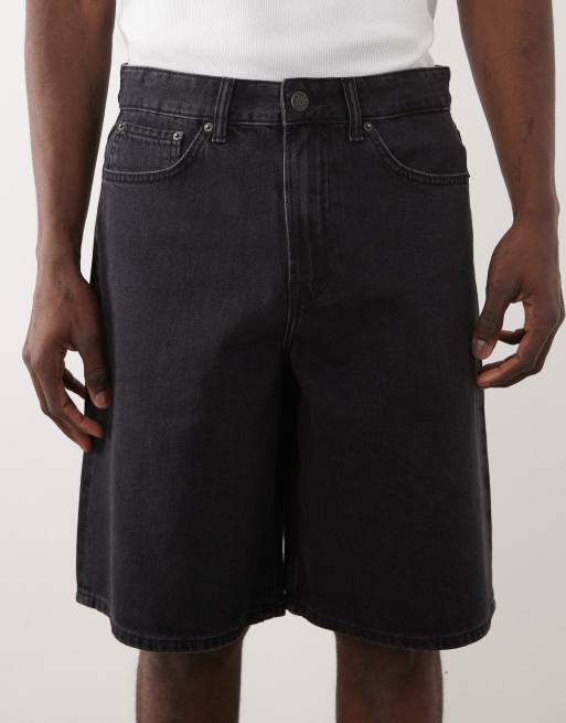 ONLY & SONS jorts in washed black denim, 4 of 5