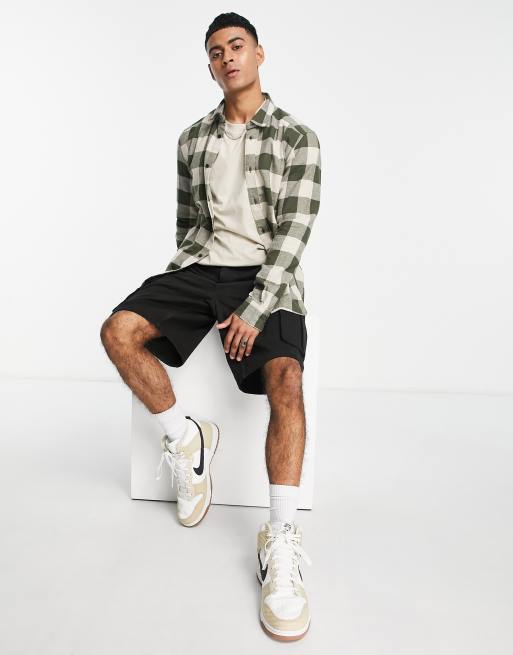 Only & Sons – Kakigrön och beige, buffalorutig skjorta, 4 av 4