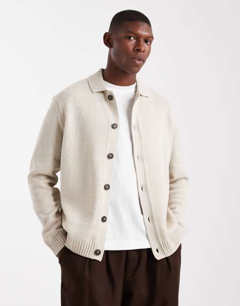 ONLY & SONS regular cardigan in stone