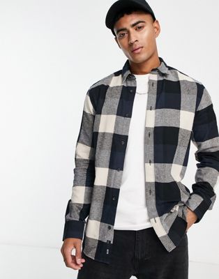 Only & Sons check shirt in navy  - ASOS Price Checker