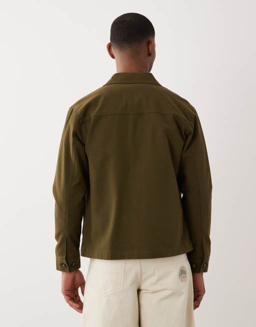 ONLY & SONS – Kastige Hemdjacke in Olivgrün, 5 von 5