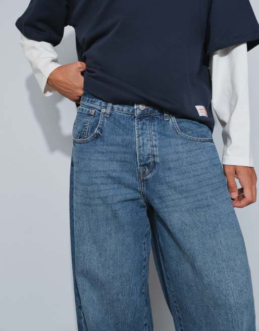 ONLY & SONS Kayce barrel fit jeans i mörkblå denim, 4 av 5