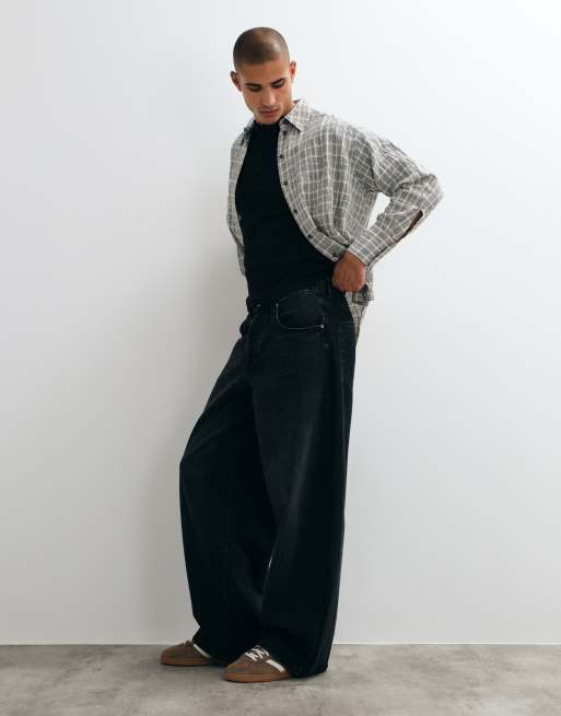 ONLY & SONS Kayce barrel fit jeans in black denim, 4 of 5