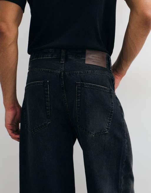 ONLY & SONS Kayce barrel fit jeans in black denim, 5 of 5