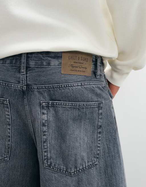 ONLY & SONS Kayce barrel fit jeans in gray denim, 4 of 5