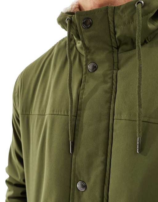 Only & Sons – Khakifärgad parka med teddyfoder, 3 av 4