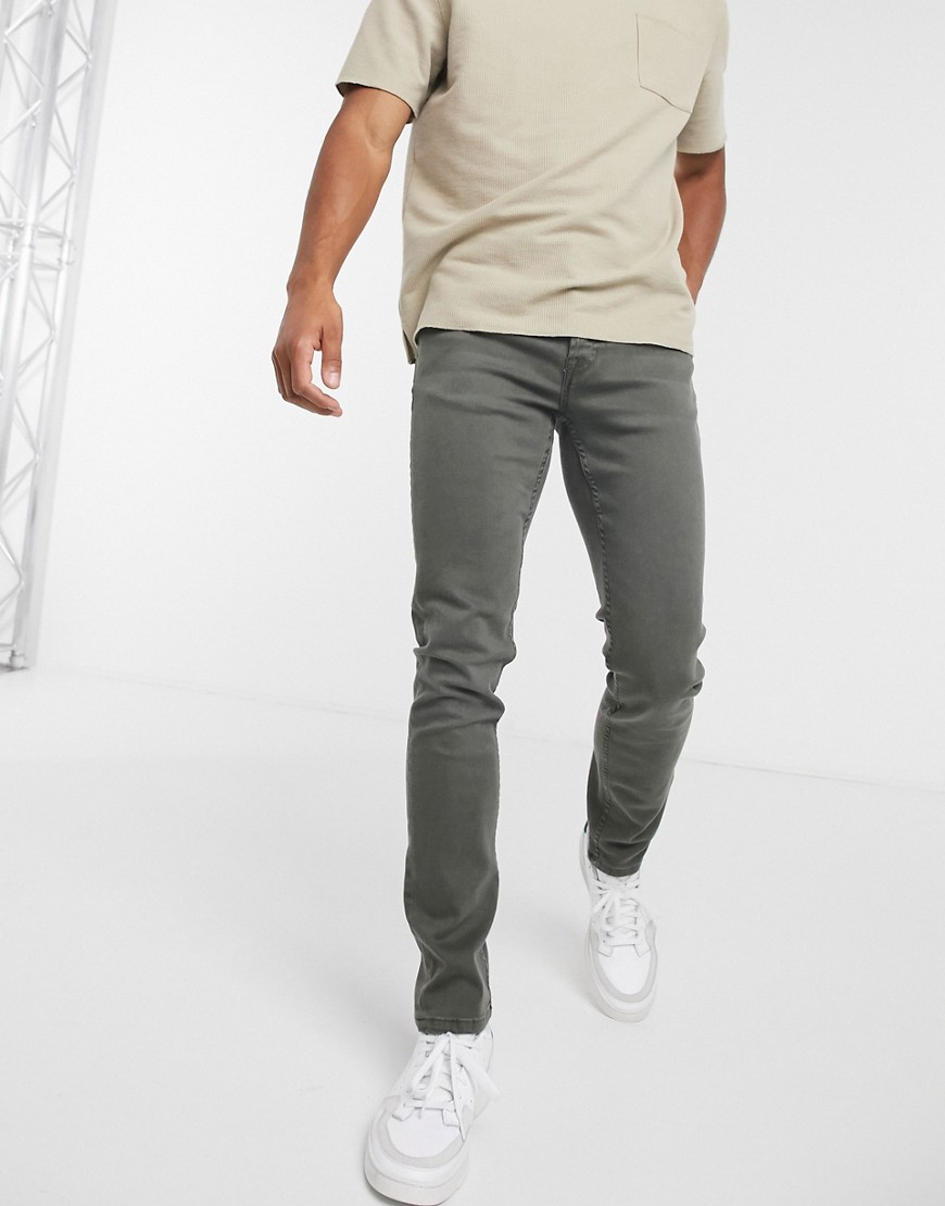 Only & Sons - Khakifarvede jeans med 5​​​​​​​-lomme-Grøn