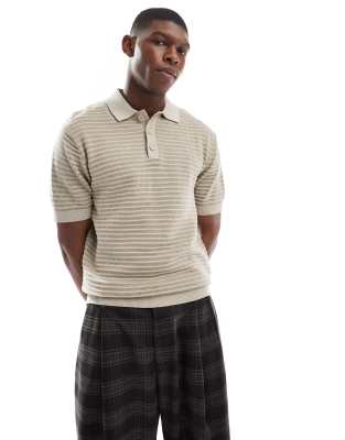 Only & Sons Knit Polo In White
