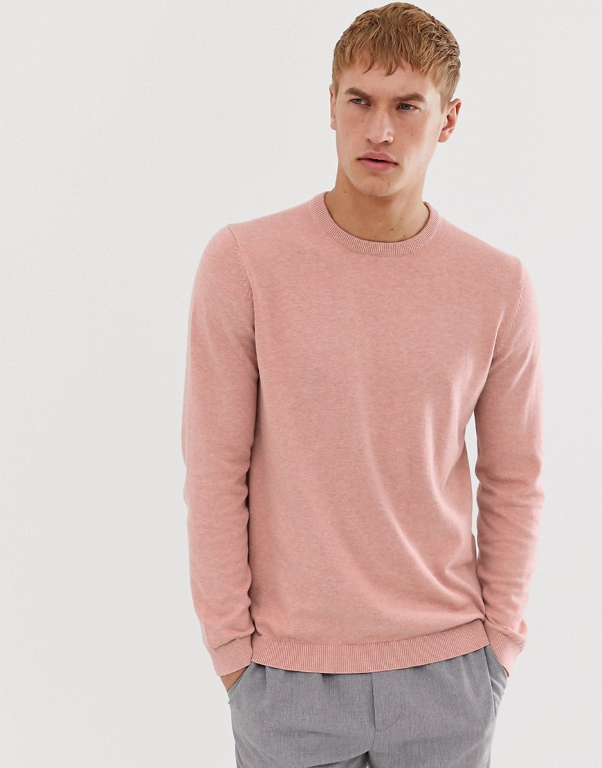 Only & Sons knitted jumper in pink
