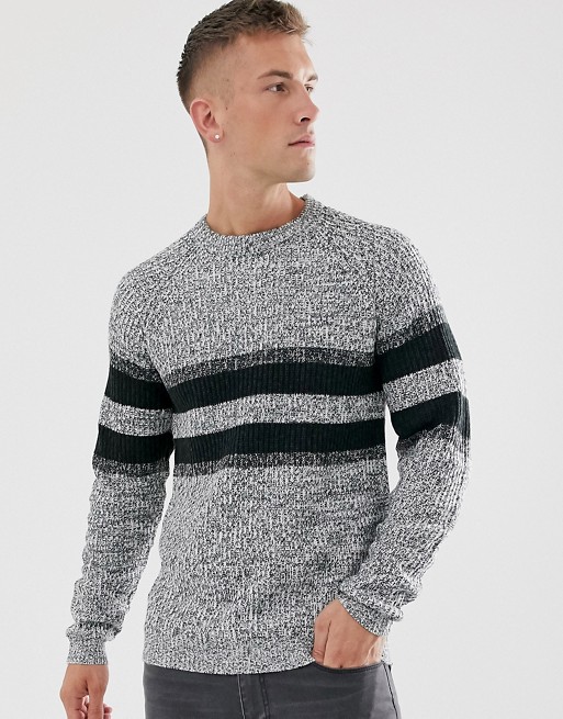 Only & Sons knitted jumper with stripe