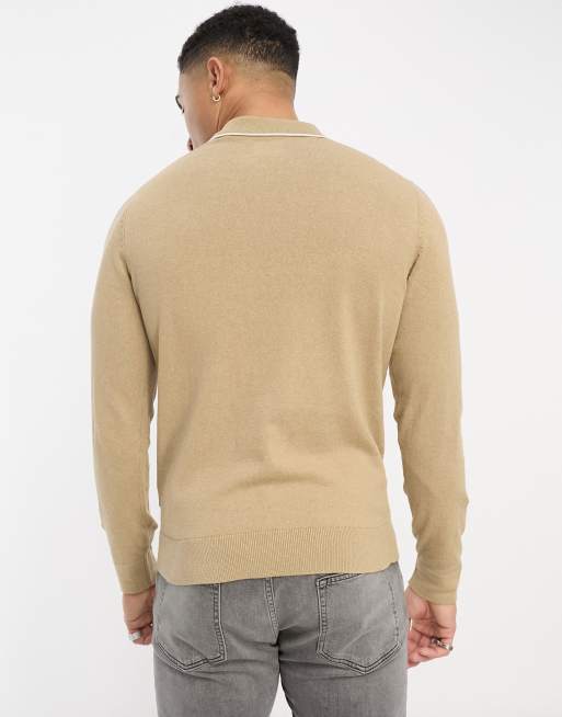 Only & Sons Grey / Chinchilla Knitted Polo Pullover