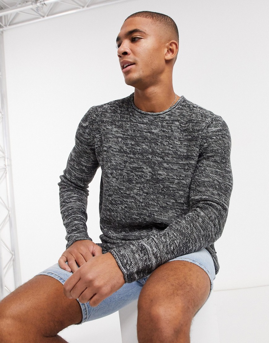 Only & Sons knitted sweater in gray tones-Grey