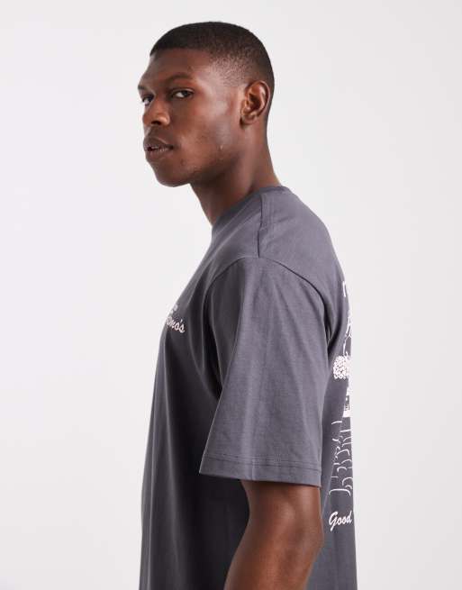 ONLY & SONS - Koksgrå T-shirt med afslappet pasform og "Remo's"-print på ryggen, 4 af 5