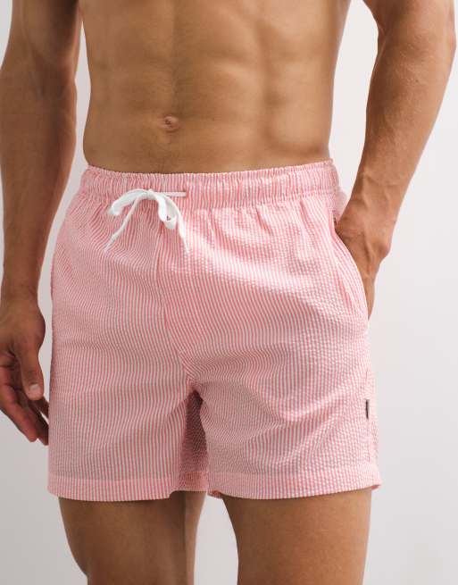 ONLY & SONS – Koralowe szorty kąpielowe z kory w paski, 3 z 9