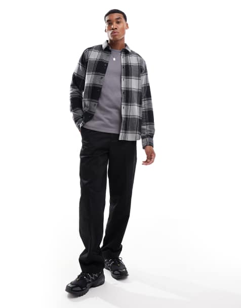 ONLY & SONS buffalo check shirt in black and grey