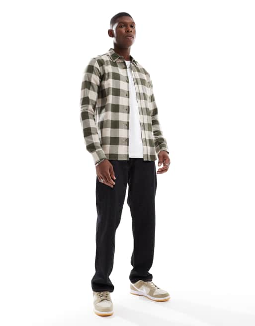 ONLY & SONS – Koszula w kartę w kolorze kremowym i ciemnym khaki, 2 z 4