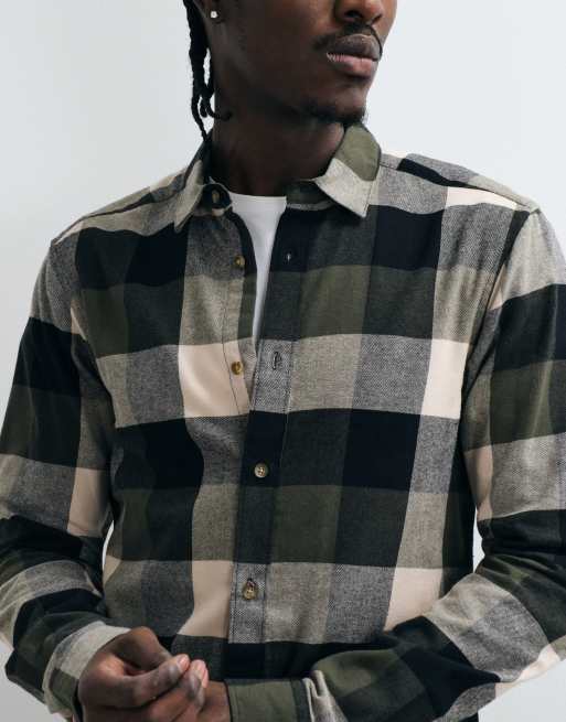ONLY & SONS koszula w kratę buffalo w kolorze ciemnozielonym i kremowym, 2 z 5