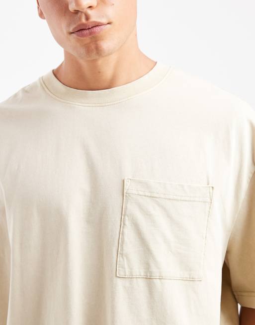 Only & Sons – Kremowy domowy T-shirt oversize, część zestawu, 5 z 5