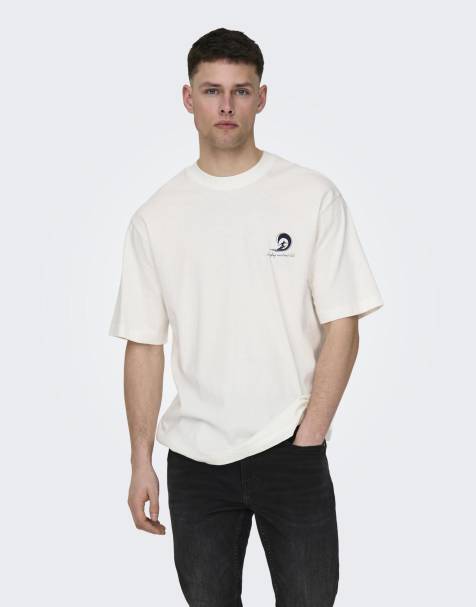 ONLY & SONS – Kritvit t-shirt - view 1