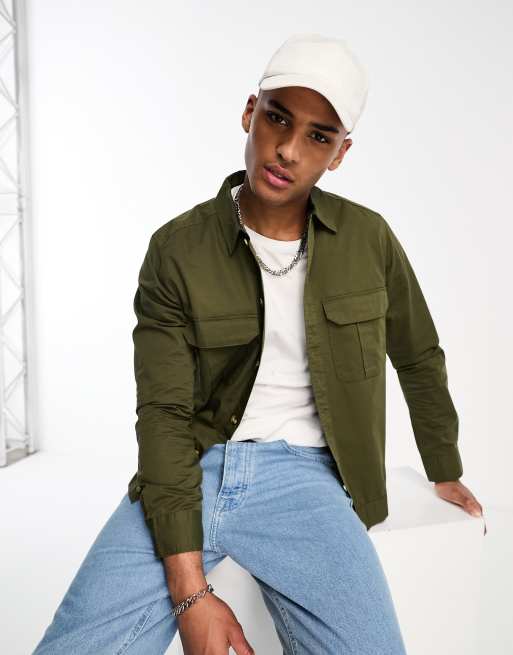 Only & Sons – Kurtka wierzchnia z diagonalu w kolorze khaki