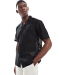 [ONLY & SONS] ONLY & SONS lace resort shirt in black S Jet Black