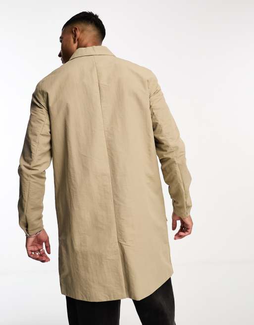 Only & Sons – Lang geschnittener Trenchcoat in Beige , 4 von 4