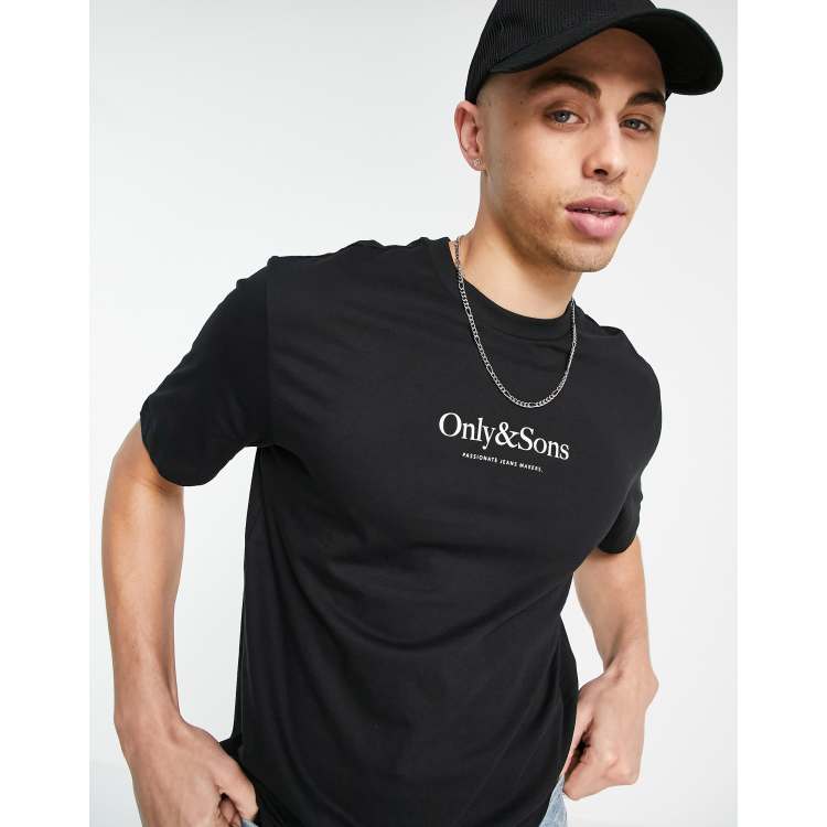 Only & Sons large logo t-shirt in black