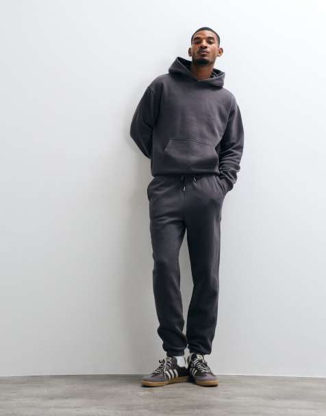 ONLY & SONS Larry regular fit jogger co-ord in washed charcoal - view 1