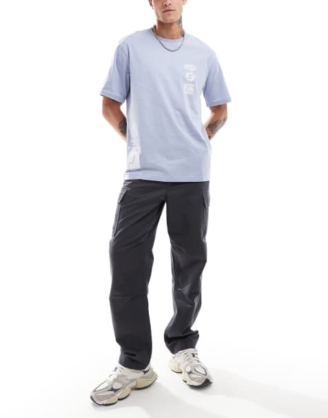ONLY & SONS – Lässiges T-Shirt in Hellblau mit Symbolen - view 1