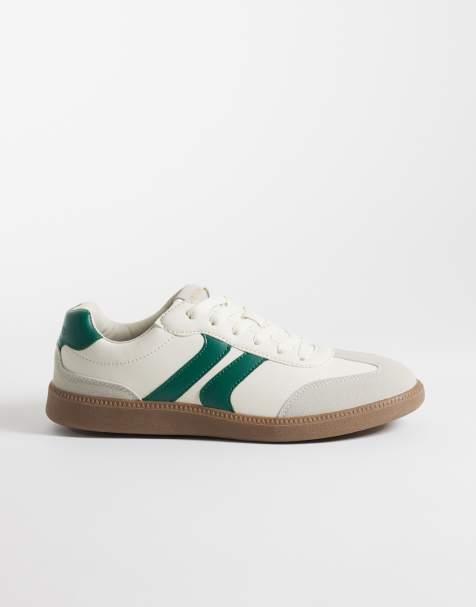 ONLY & SONS lave sneakers med gummisål i creme og grøn - view 1