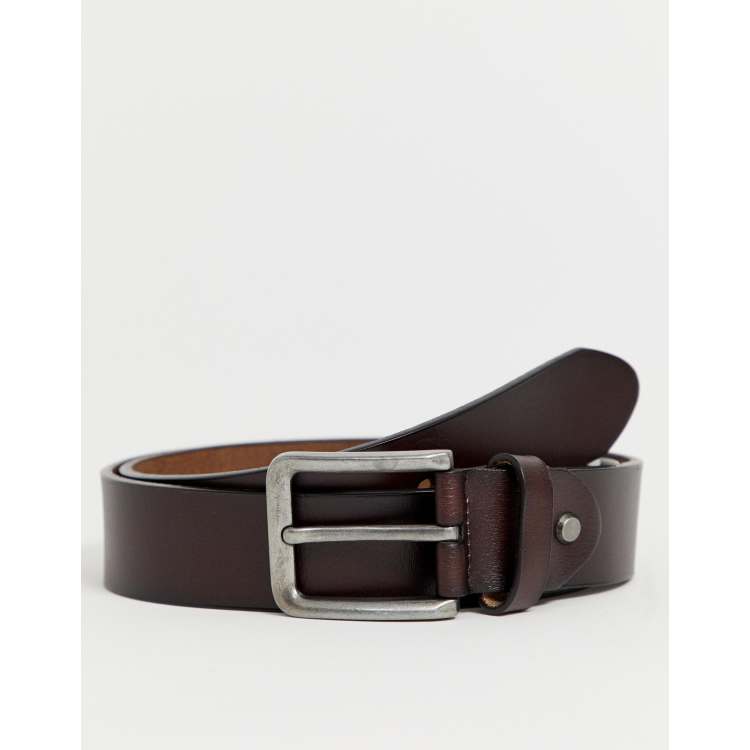 Only & Sons leather belt in brown | ASOS