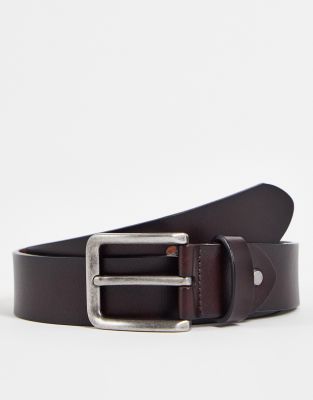 Only & Sons leather belt in brown - ASOS Price Checker