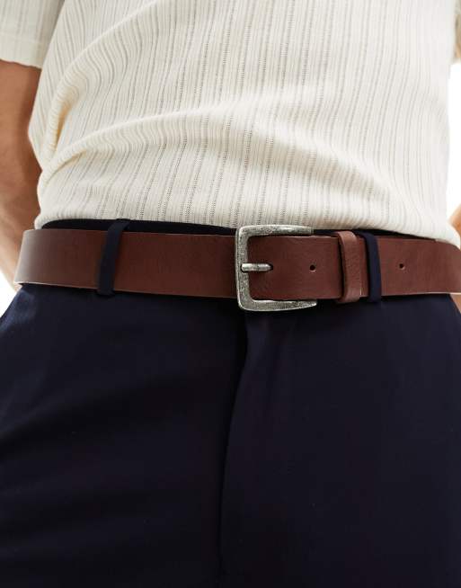 Only & Sons leather belt in brown