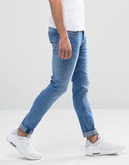 Only & Sons Light Wash Skinny Fit Jeans with Stretch