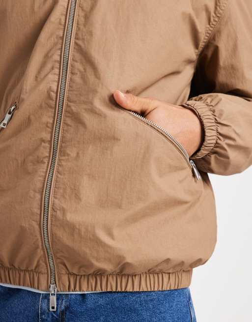 ONLY & SONS lightweight bomber jacket in light brown, 5 of 5