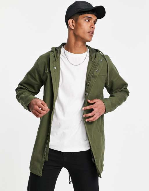 Only & Sons lightweight parka in khaki | ASOS