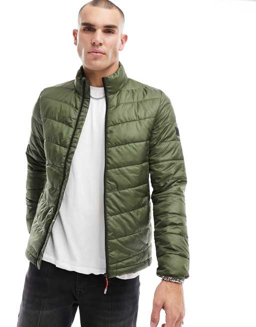 ONLY & SONS lightweight puffer in khaki | ASOS