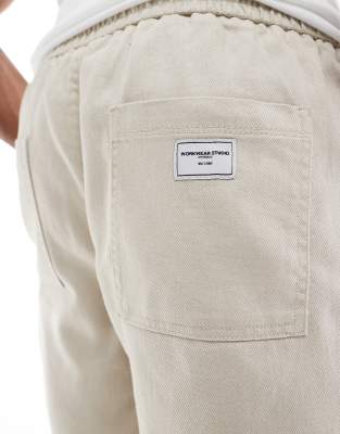 Only & Sons Textured Linen Blend Shorts In Neutral
