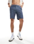 [ONLY & SONS] ONLY & SONS linen mix chino shorts in navy melange S Dark Navy