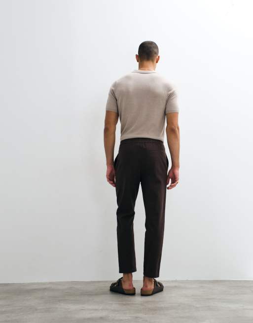 ONLY & SONS linen mix cropped pants in brown, 4 of 9