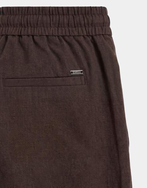 ONLY & SONS linen mix cropped pants in brown, 9 of 9