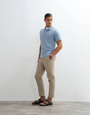 ONLY & SONS ONLY & SONS linen mix cropped trouser in light brown