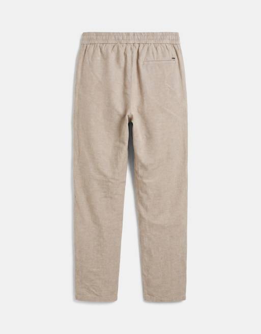 ONLY & SONS linen mix cropped trouser in light brown, 7 of 9